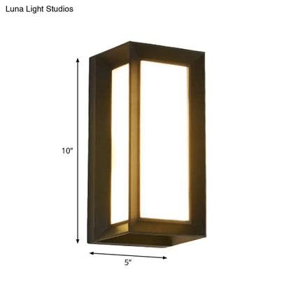 Aplique de pared LED negro contemporáneo DecorBites™ para patio - Aplique de montaje empotrado