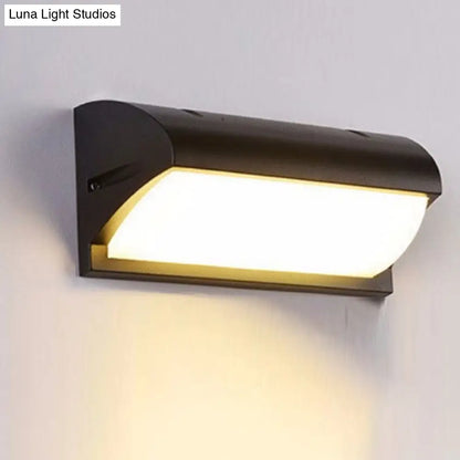 Aplique de pared LED negro contemporáneo DecorBites™ para patio - Aplique de montaje empotrado