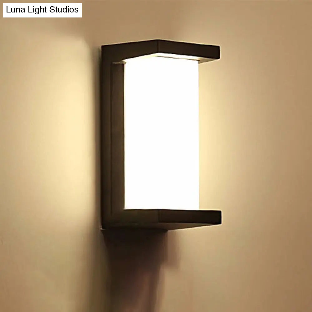 Aplique de pared LED negro contemporáneo DecorBites™ para patio - Aplique de montaje empotrado