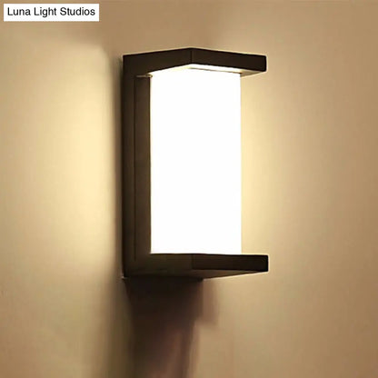 Aplique de pared LED negro contemporáneo DecorBites™ para patio - Aplique de montaje empotrado