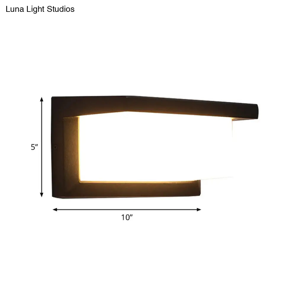 Aplique de pared LED negro contemporáneo DecorBites™ para patio - Aplique de montaje empotrado