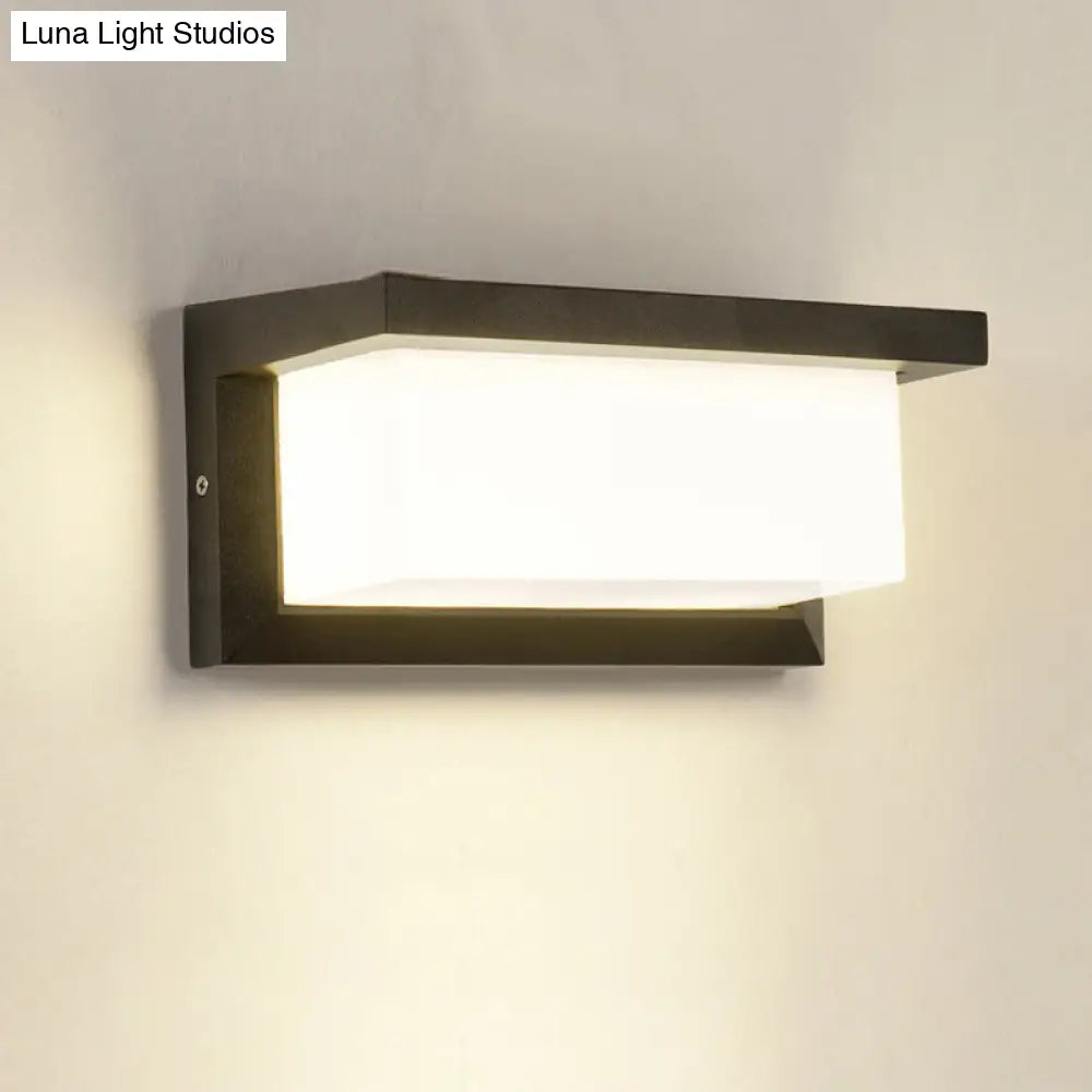 Aplique de pared LED negro contemporáneo DecorBites™ para patio - Aplique de montaje empotrado