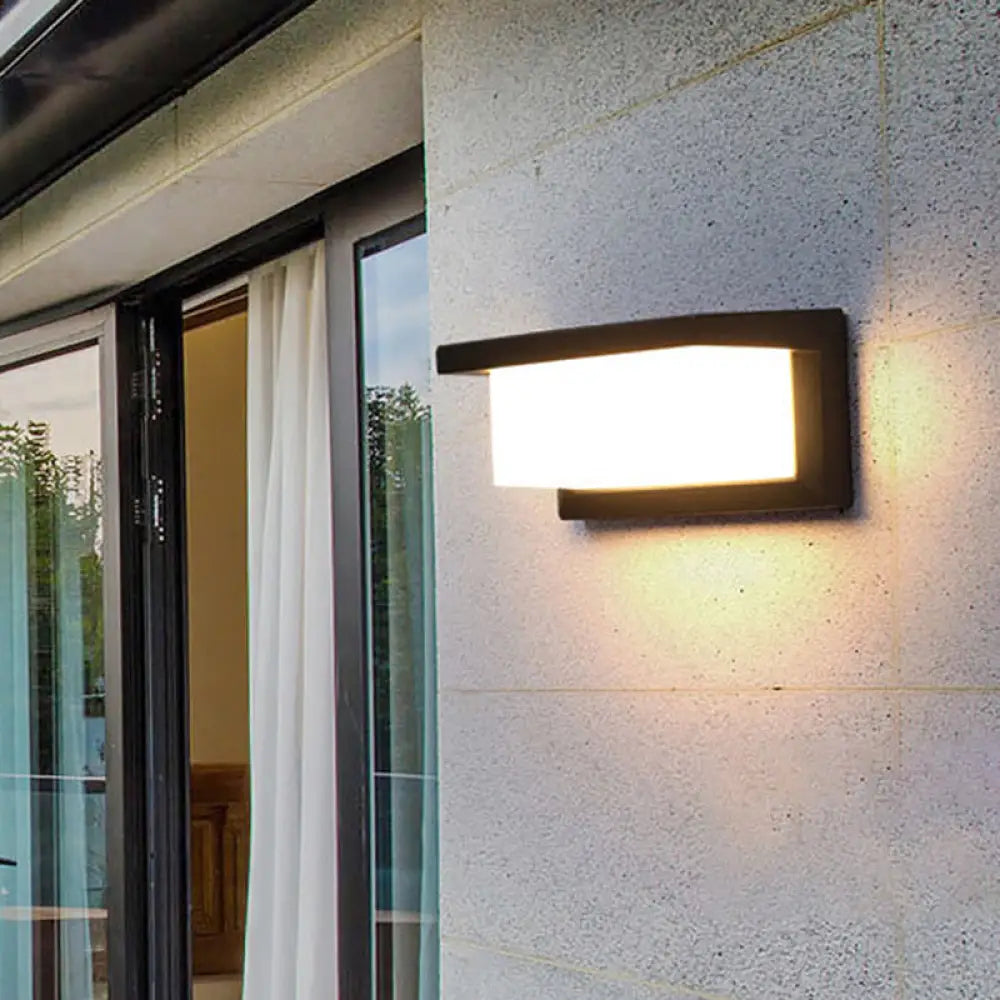 Aplique de pared LED negro contemporáneo DecorBites™ para patio - Aplique de montaje empotrado