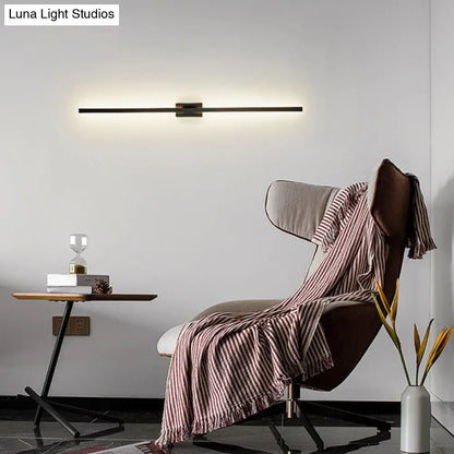 DecorBites™ DecorBites™ Contemporary Black LED Wall Sconce for Corridor - Linear Metal Design