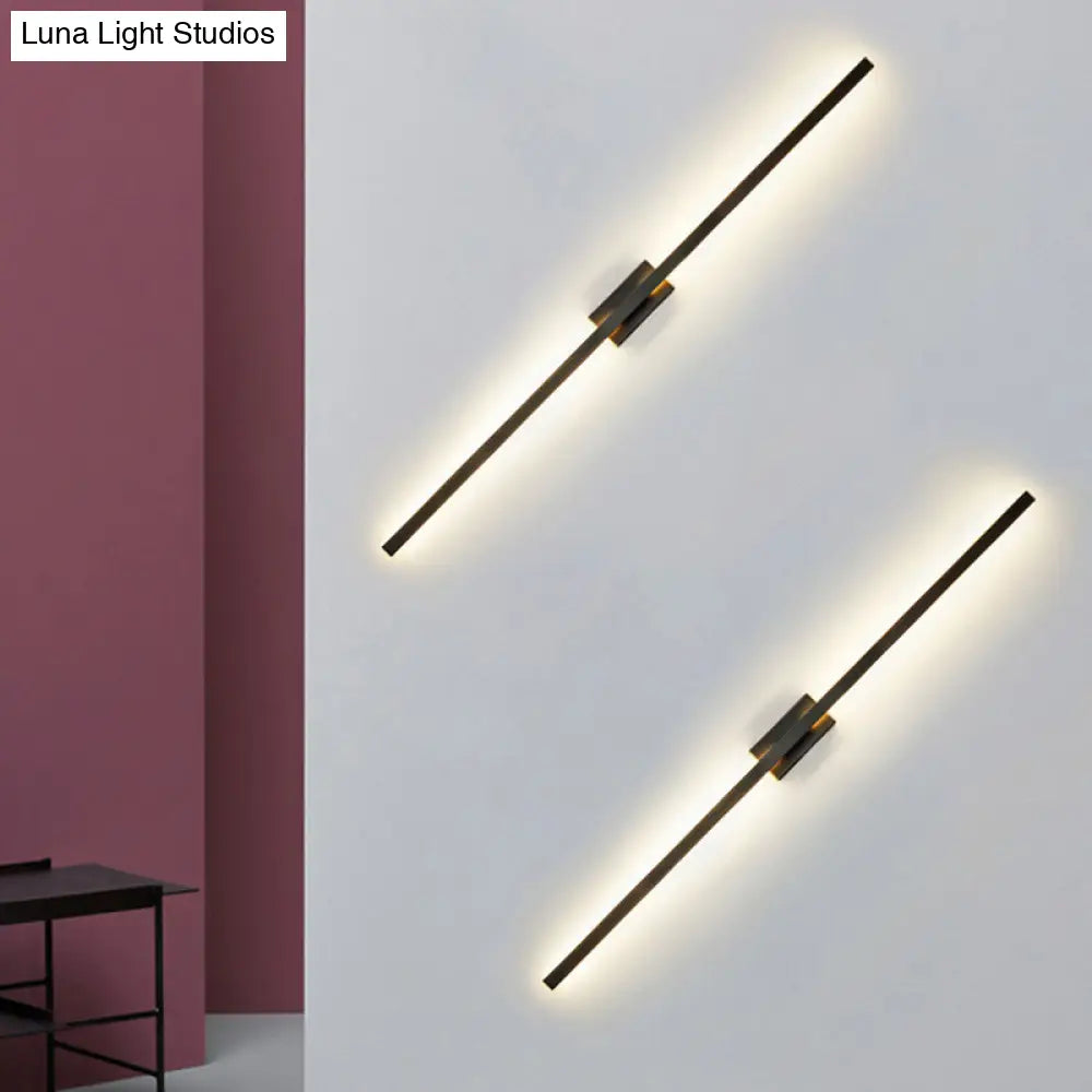 DecorBites™ DecorBites™ Contemporary Black LED Wall Sconce for Corridor - Linear Metal Design