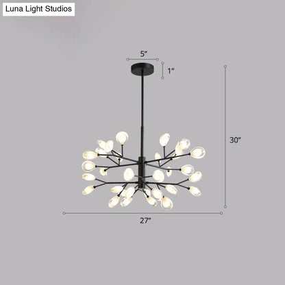 Contemporary Black Metal Chandelier Ceiling Hang Lamp - Perfect for Living Room
