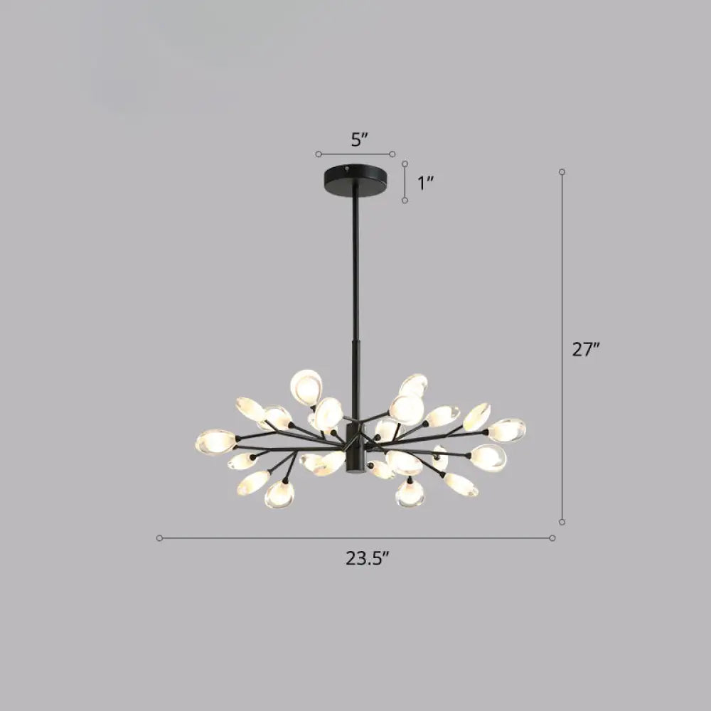 Contemporary Black Metal Chandelier Ceiling Hang Lamp - Perfect for Living Room