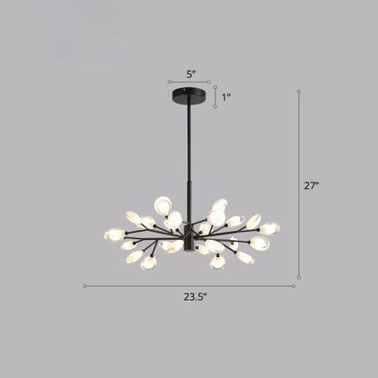 Contemporary Black Metal Chandelier Ceiling Hang Lamp - Perfect for Living Room