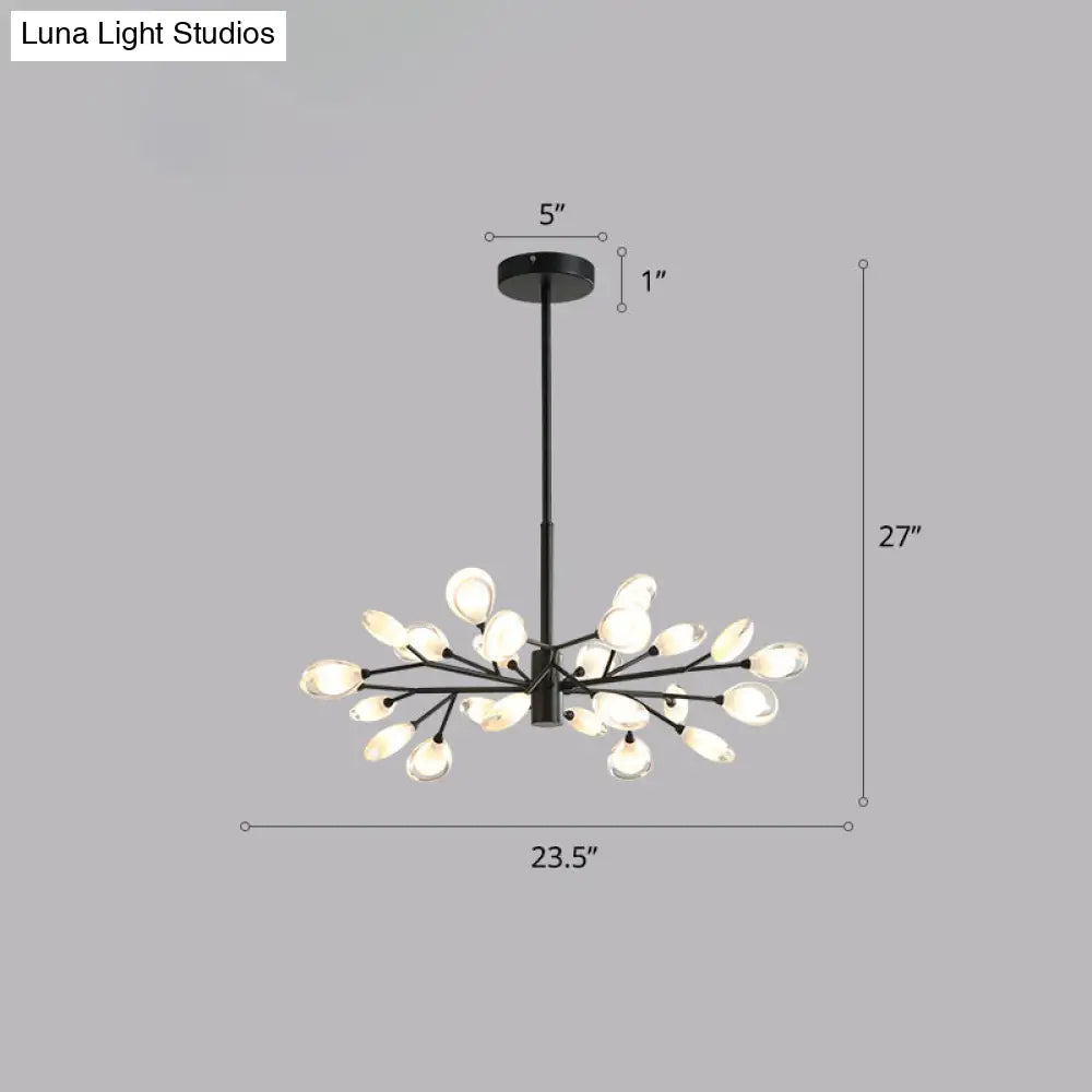 Contemporary Black Metal Chandelier Ceiling Hang Lamp - Perfect for Living Room