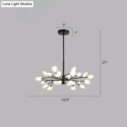 Contemporary Black Metal Chandelier Ceiling Hang Lamp - Perfect for Living Room