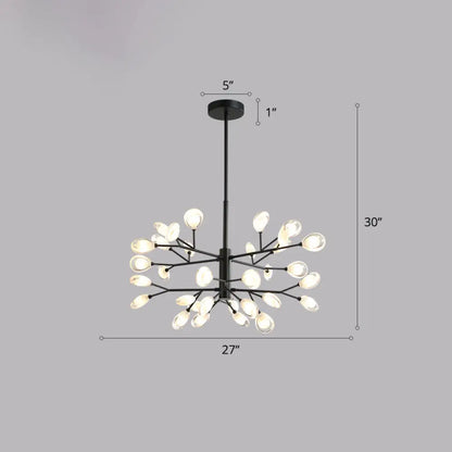 Contemporary Black Metal Chandelier Ceiling Hang Lamp - Perfect for Living Room