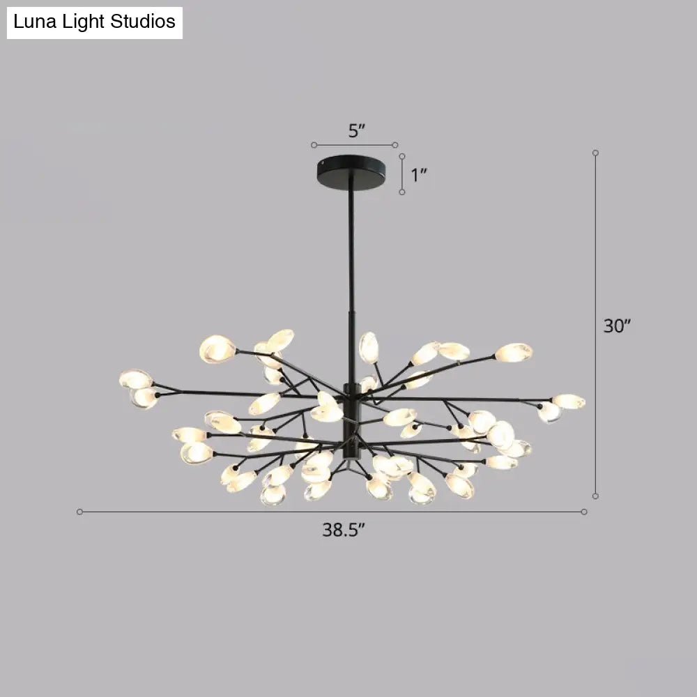 Contemporary Black Metal Chandelier Ceiling Hang Lamp - Perfect for Living Room