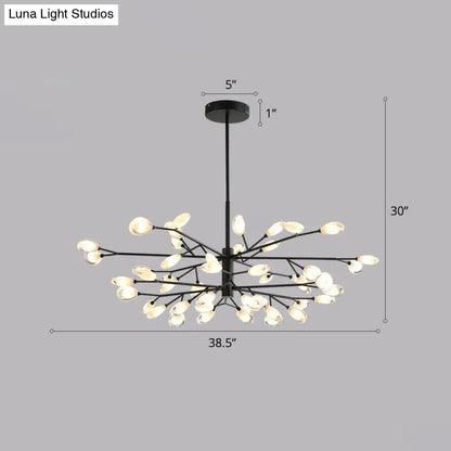 Contemporary Black Metal Chandelier Ceiling Hang Lamp - Perfect for Living Room