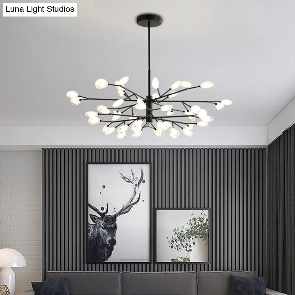 Contemporary Black Metal Chandelier Ceiling Hang Lamp - Perfect for Living Room