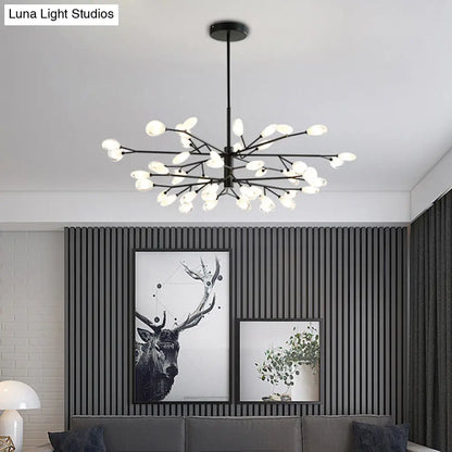 Contemporary Black Metal Chandelier Ceiling Hang Lamp - Perfect for Living Room