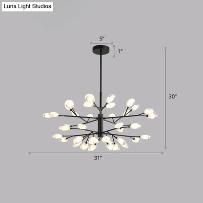 Contemporary Black Metal Chandelier Ceiling Hang Lamp - Perfect for Living Room