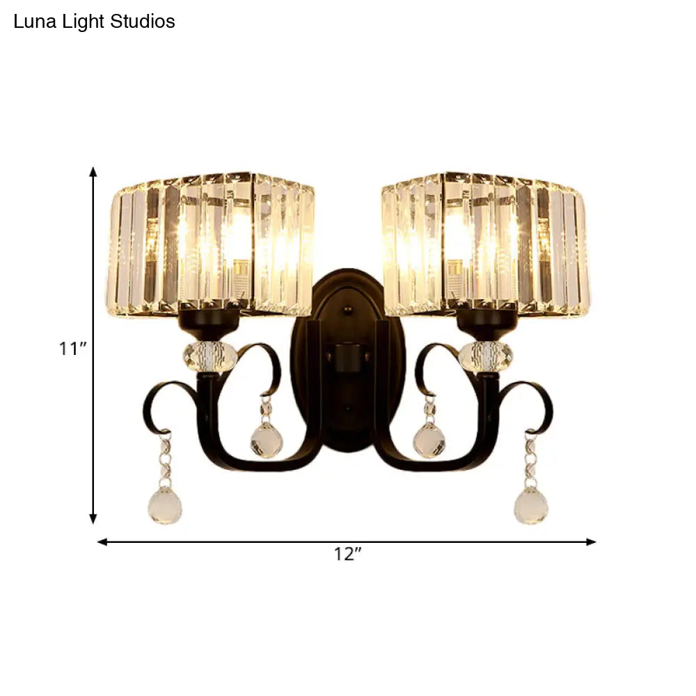 Aplique de pared contemporáneo DecorBites™ de metal negro - Lámpara de pasillo con brazo en espiral