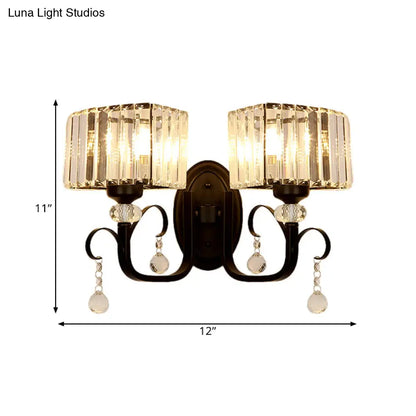 Aplique de pared contemporáneo DecorBites™ de metal negro - Lámpara de pasillo con brazo en espiral