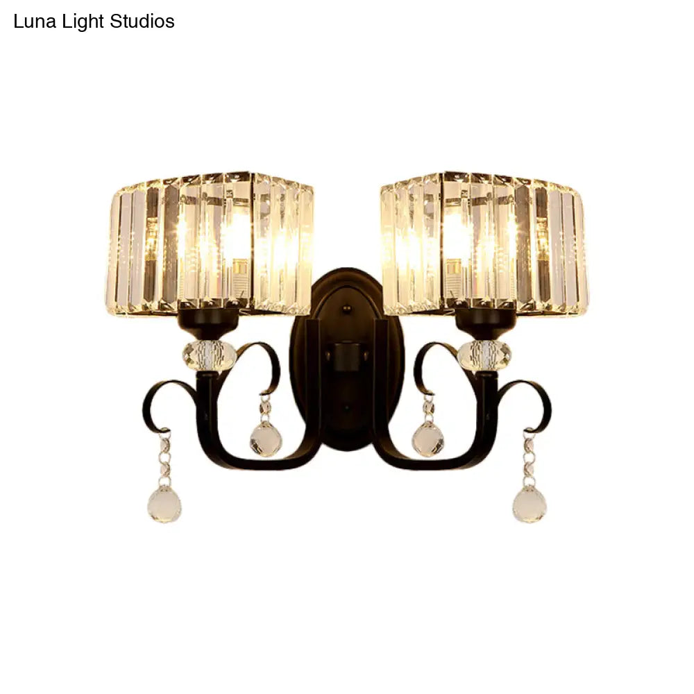 Aplique de pared contemporáneo DecorBites™ de metal negro - Lámpara de pasillo con brazo en espiral