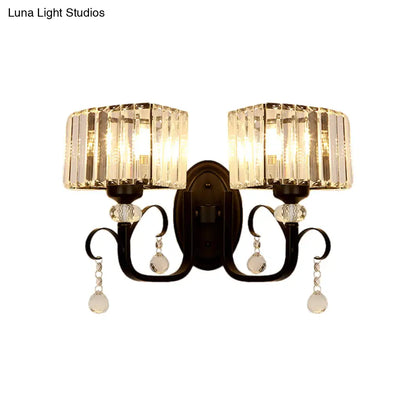 Aplique de pared contemporáneo DecorBites™ de metal negro - Lámpara de pasillo con brazo en espiral