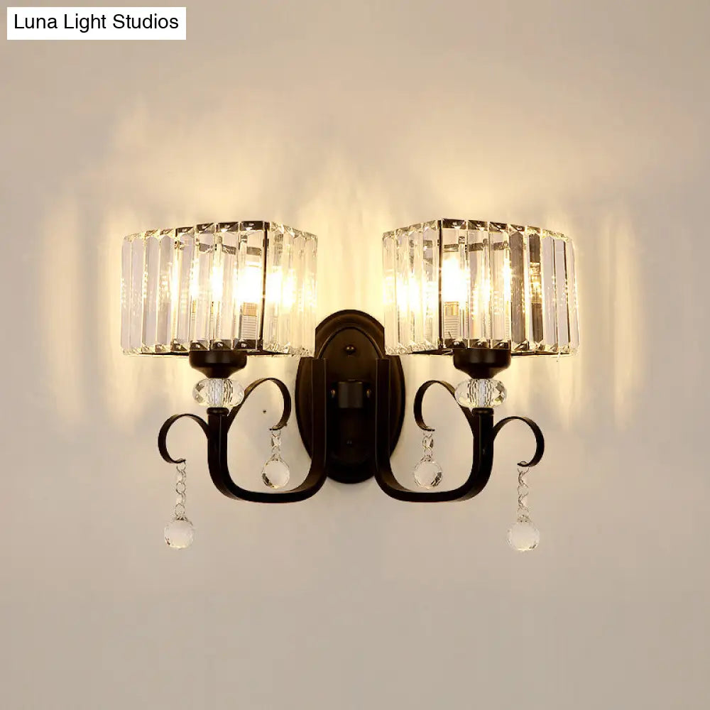 Aplique de pared contemporáneo DecorBites™ de metal negro - Lámpara de pasillo con brazo en espiral