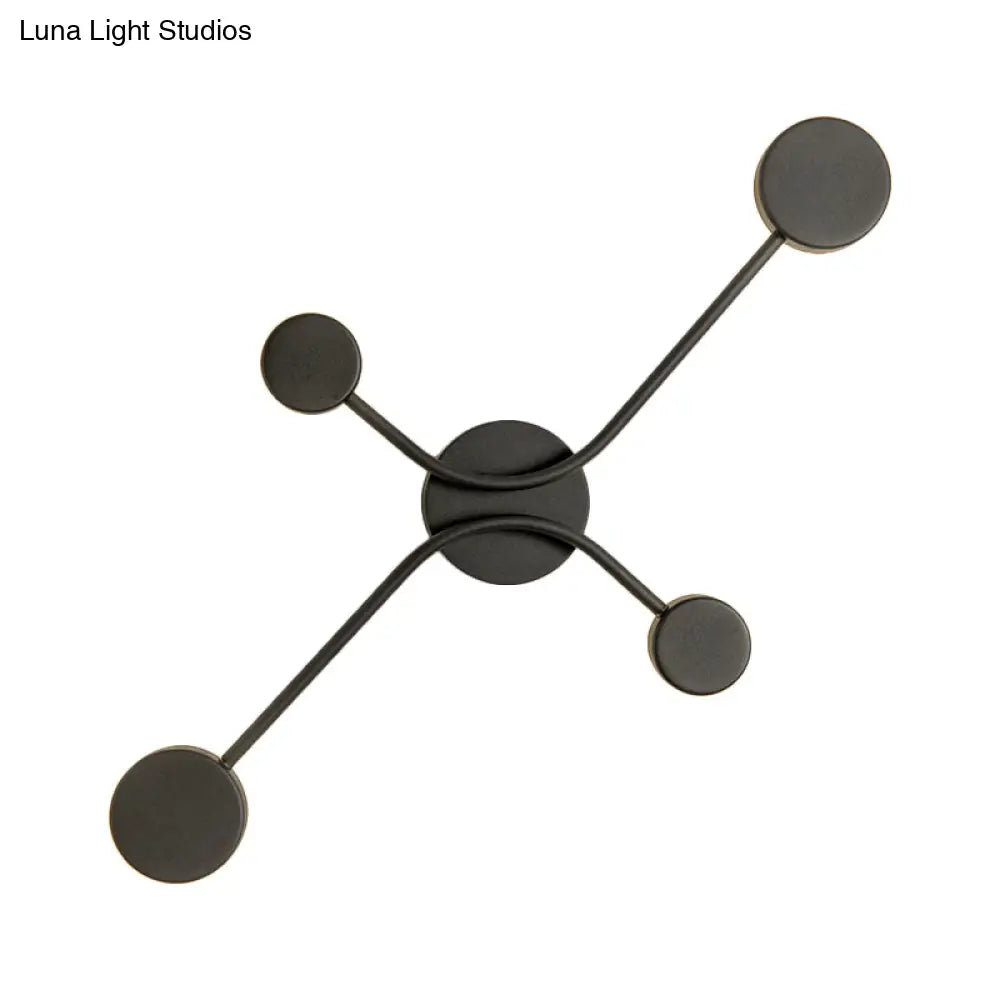 DecorBites™ Contemporary Black Metallic LED Wall Mount Lamp - Warm/White Light Fixture