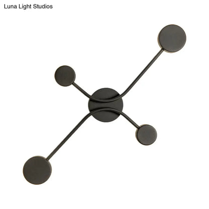 DecorBites™ Contemporary Black Metallic LED Wall Mount Lamp - Warm/White Light Fixture