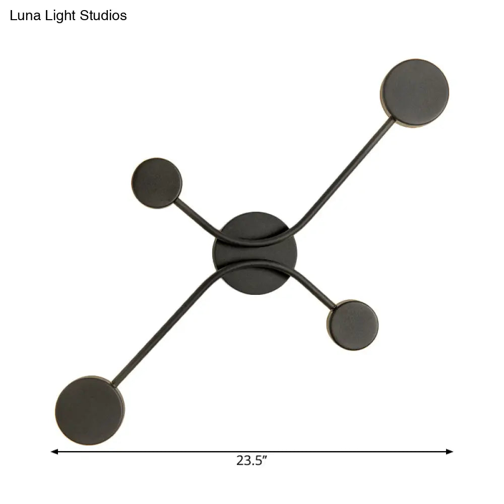 DecorBites™ Contemporary Black Metallic LED Wall Mount Lamp - Warm/White Light Fixture