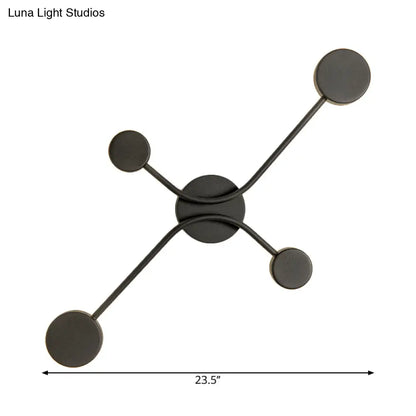 DecorBites™ Contemporary Black Metallic LED Wall Mount Lamp - Warm/White Light Fixture