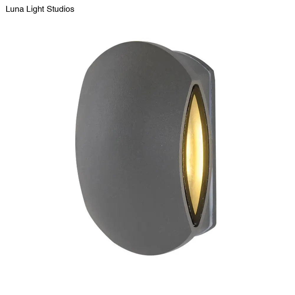 Aplique de pared redondo exterior contemporáneo DecorBites™ negro - Estructura de aluminio, blanco cálido