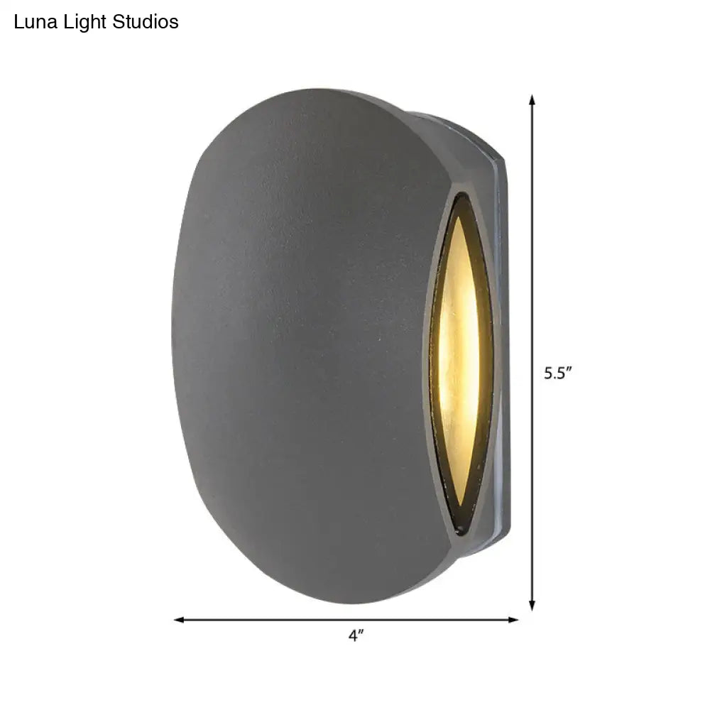 Aplique de pared redondo exterior contemporáneo DecorBites™ negro - Estructura de aluminio, blanco cálido