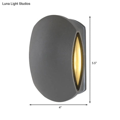 Aplique de pared redondo exterior contemporáneo DecorBites™ negro - Estructura de aluminio, blanco cálido