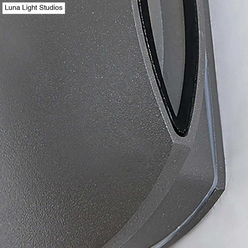 Aplique de pared redondo exterior contemporáneo DecorBites™ negro - Estructura de aluminio, blanco cálido