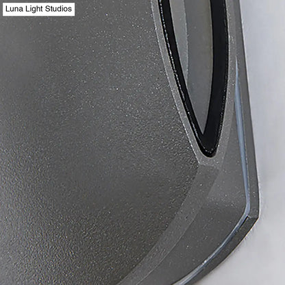 Aplique de pared redondo exterior contemporáneo DecorBites™ negro - Estructura de aluminio, blanco cálido