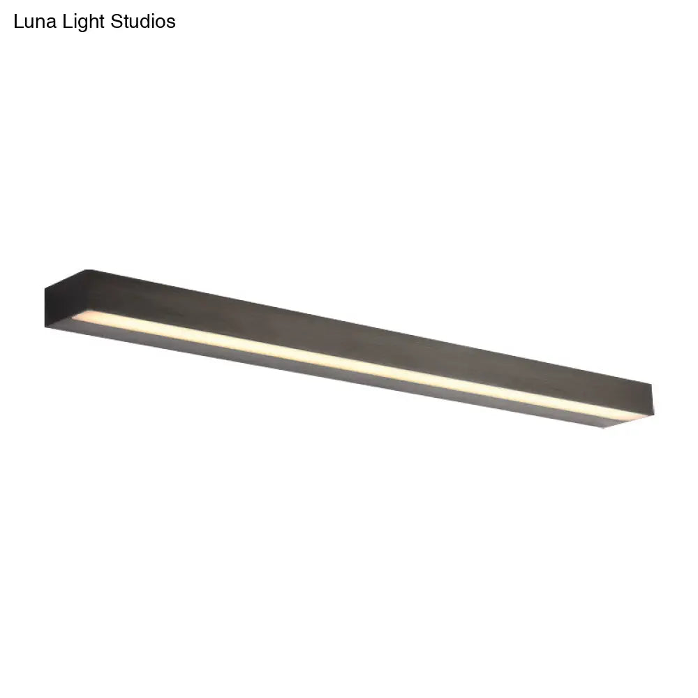Aplique de pared lineal LED contemporáneo negro/plateado con luz blanca cálida - 16"/19.5"/23.5" de ancho
