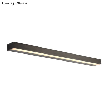 Aplique de pared lineal LED contemporáneo negro/plateado con luz blanca cálida - 16"/19.5"/23.5" de ancho