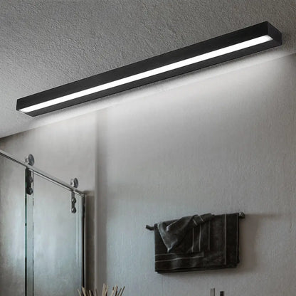 Aplique de pared lineal LED contemporáneo negro/plateado con luz blanca cálida - 16"/19.5"/23.5" de ancho