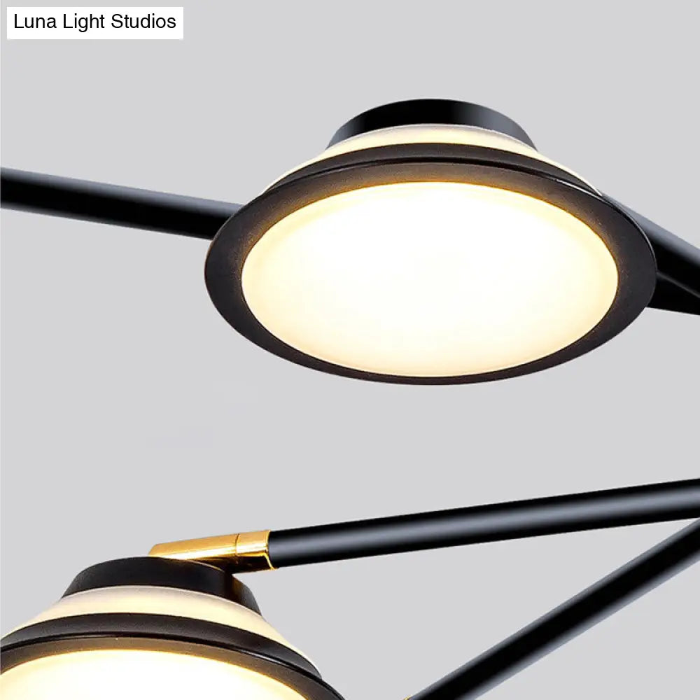 Lámpara de araña contemporánea negra con diseño de estrella: Lámpara colgante de metal con 10 luces - Ideal para la sala de estar