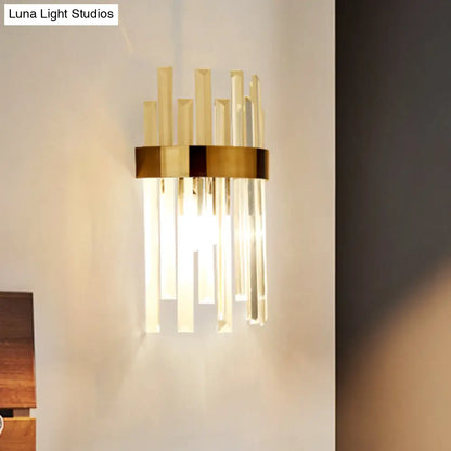 Aplique de pared contemporáneo negro DecorBites™ con cristal de carámbano para iluminación de comedor