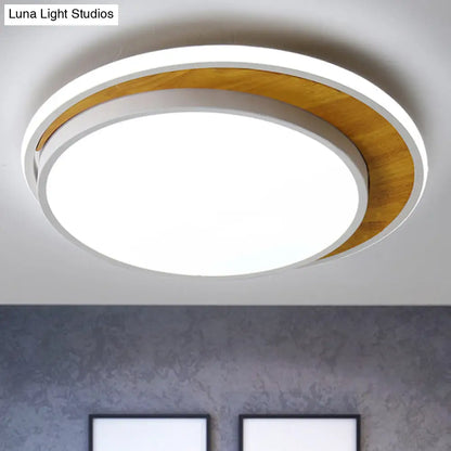 Lámpara de techo circular LED contemporánea DecorBites™ blanca/negra, montaje empotrado, estructura metálica en luz blanca cálida, 42 cm/52 cm de ancho