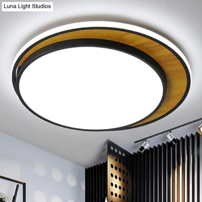 Lámpara de techo circular LED contemporánea DecorBites™ blanca/negra, montaje empotrado, estructura metálica en luz blanca cálida, 42 cm/52 cm de ancho