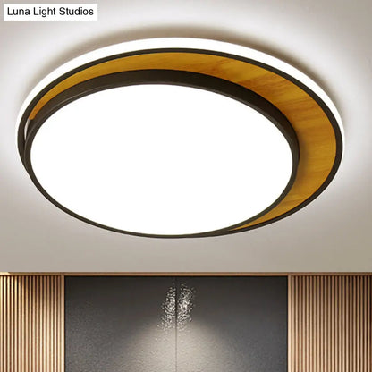 Lámpara de techo circular LED contemporánea DecorBites™ blanca/negra, montaje empotrado, estructura metálica en luz blanca cálida, 42 cm/52 cm de ancho
