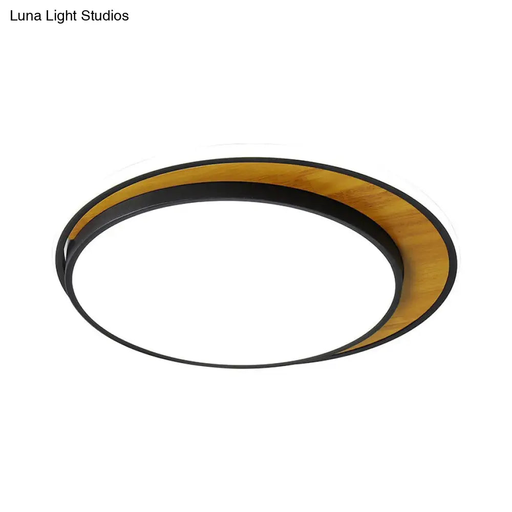 Lámpara de techo circular LED contemporánea DecorBites™ blanca/negra, montaje empotrado, estructura metálica en luz blanca cálida, 42 cm/52 cm de ancho