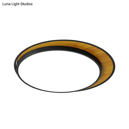 Lámpara de techo circular LED contemporánea DecorBites™ blanca/negra, montaje empotrado, estructura metálica en luz blanca cálida, 42 cm/52 cm de ancho