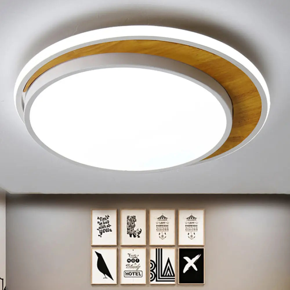 Lámpara de techo circular LED contemporánea DecorBites™ blanca/negra, montaje empotrado, estructura metálica en luz blanca cálida, 42 cm/52 cm de ancho
