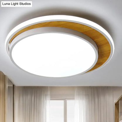 Lámpara de techo circular LED contemporánea DecorBites™ blanca/negra, montaje empotrado, estructura metálica en luz blanca cálida, 42 cm/52 cm de ancho