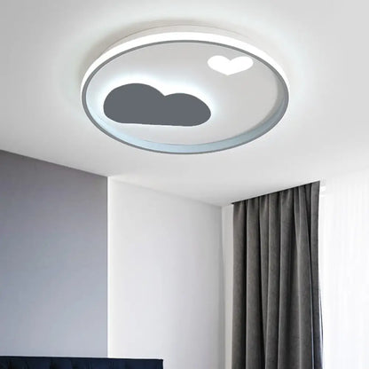 DecorBites™ DecorBites™ Contemporary Black/White LED Flush Ceiling Light with Cloud and Heart Pattern