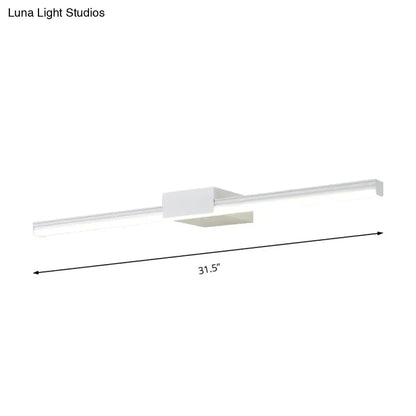 Contemporary black and white linear led wall light fixture with sleek rectangular design and central mounting bracket