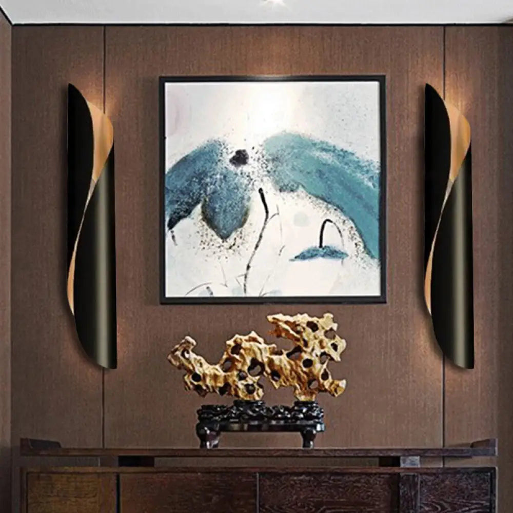 Aplique de pared giratorio contemporáneo DecorBites™ blanco y negro - Aplique de pared con dos luces y función de iluminación ascendente/descendente