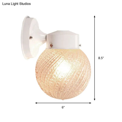 DecorBites™ DecorBites™ Contemporary Black/White Sconce Light with Globe Lattice Glass Shade - 1 Light Passage Wall Lighting